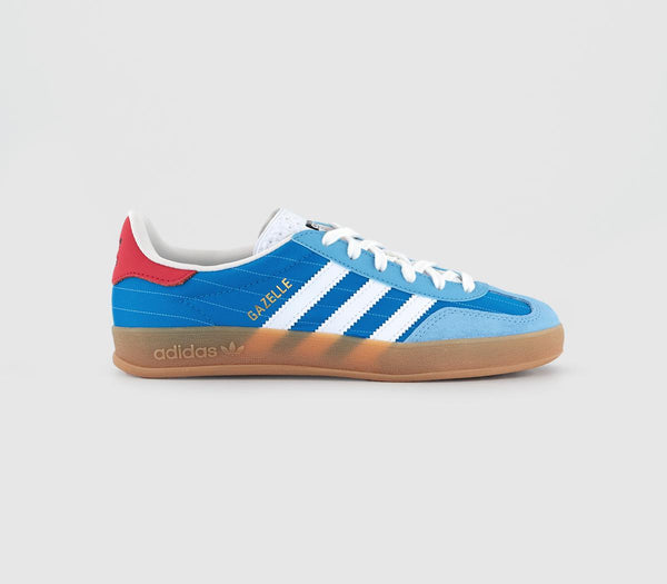 adidas Gazelle Indoor Trainers Bright Blue White Gum Uk Size 5