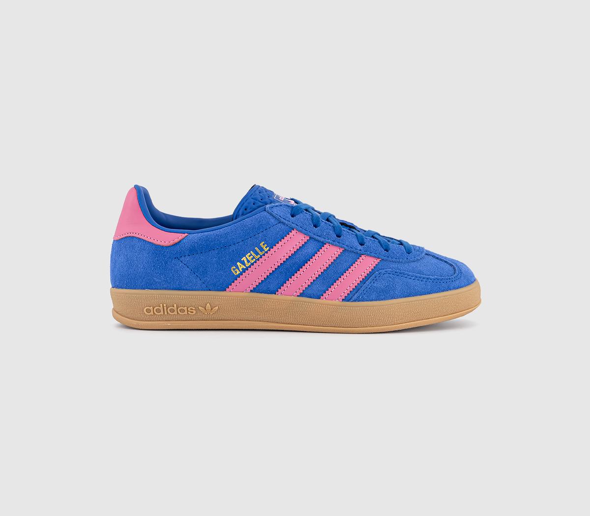 Womens Adidas Gazelle Indoor Trainers Blue Bliss Pink Gum Uk Size