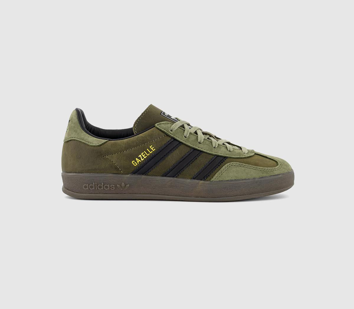 adidas Gazelle Indoor Trainers Focus Olive Core Black Gum