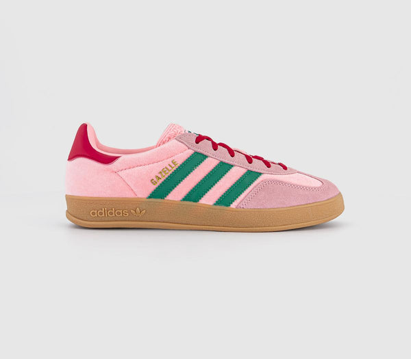  adidas Gazelle Indoor Trainers Court Green Glow Pink Gum Uk Size 5