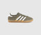 Mens Adidas Gazelle Indoor Trainers Olive Strata White Gold Metallic Uk Size 4