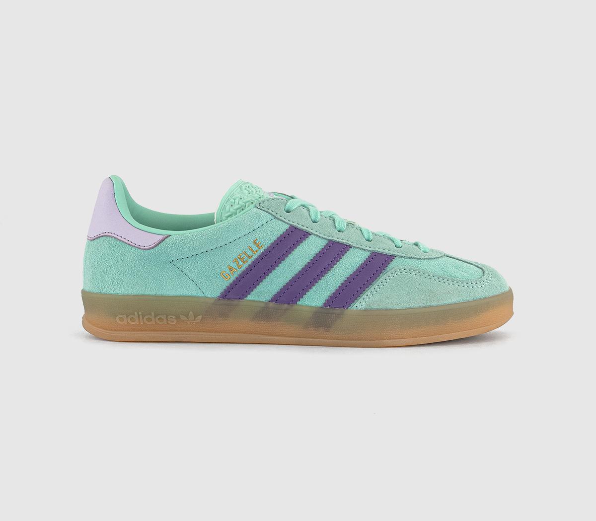  adidas Gazelle Indoor Trainers Clear Mint Active Purple Ice Lavender Uk Size 4.5