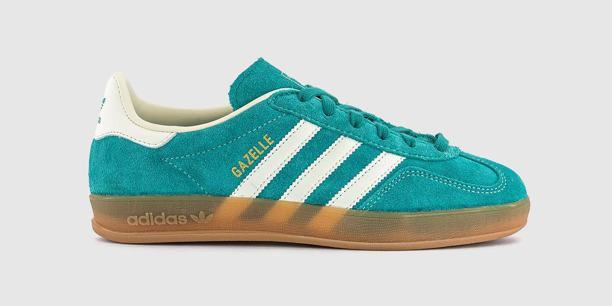 adidas Gazelle Indoor Trainers Pure Teal Offwhite Gold Metallic – OFFCUTS  SHOES by OFFICE
