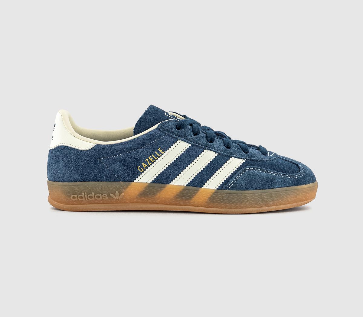 adidas Gazelle Indoor Trainers Night Indigo Offwhite Gold Metallic