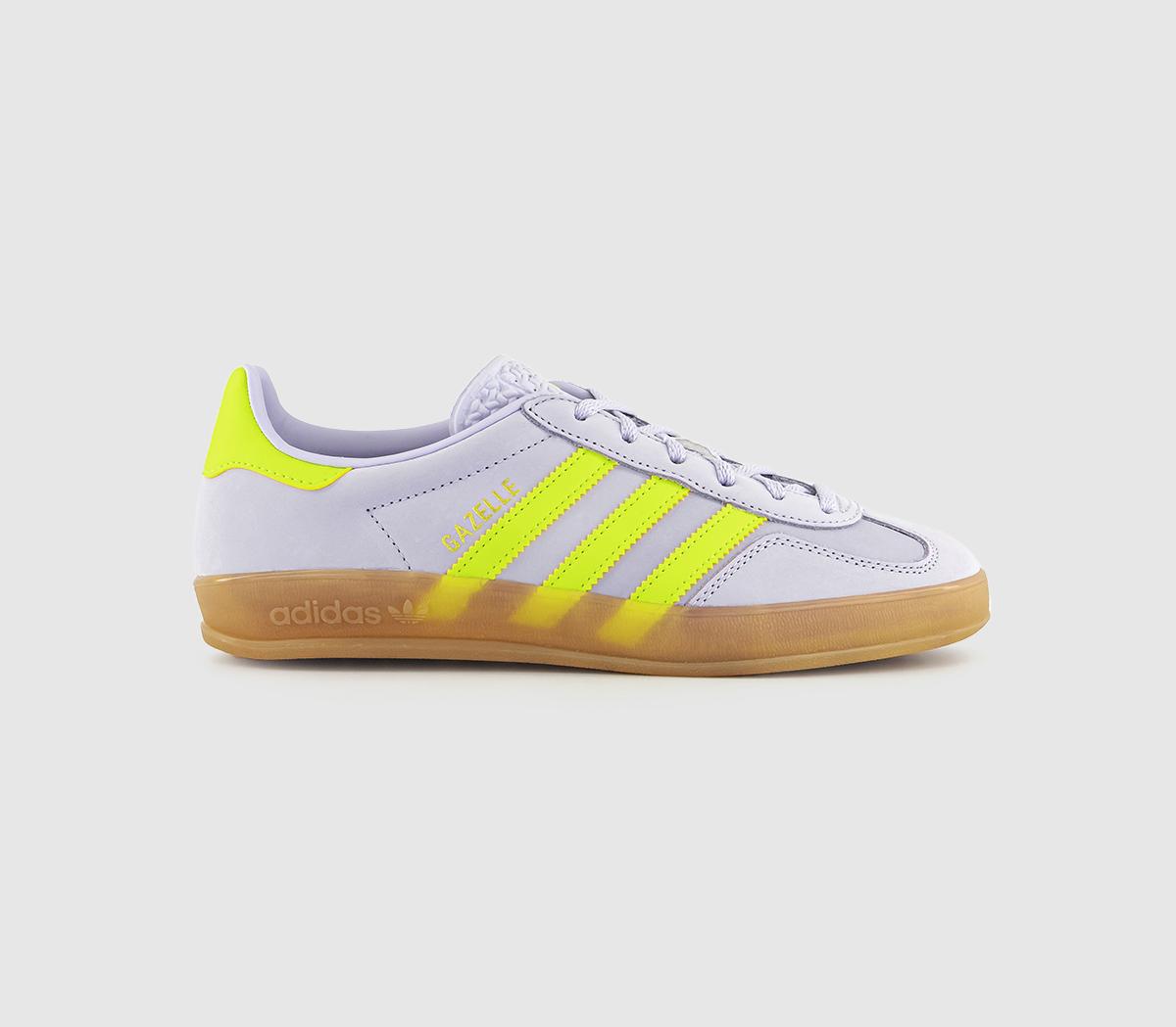 Womens Adidas Gazelle Indoor Silver Dawn Solar Yellow Gum Uk Size 7