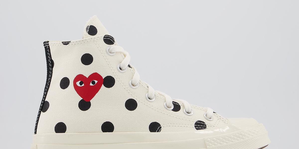 Cdg converse high store polka dots