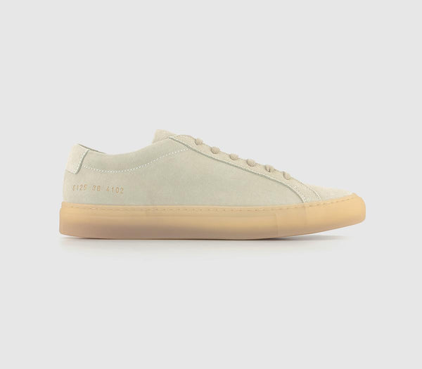 Womens Common Projects Achilles Low W Off White Suede Gum