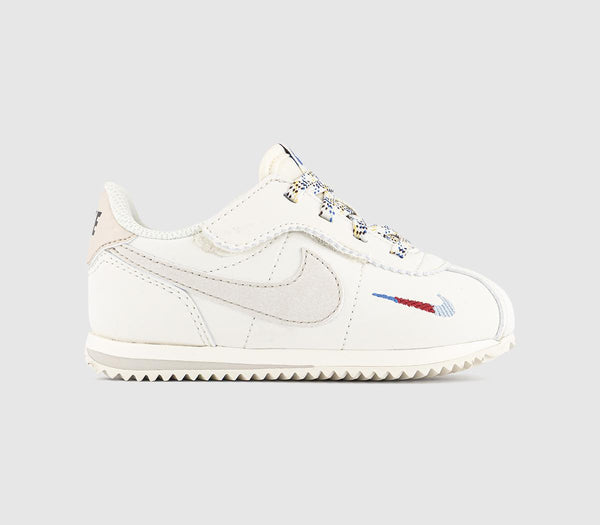 Kids Nike Cortez TD Trainers Soft Pearl Light Orewood Brown Comet Blue UK Size 8.5 infant