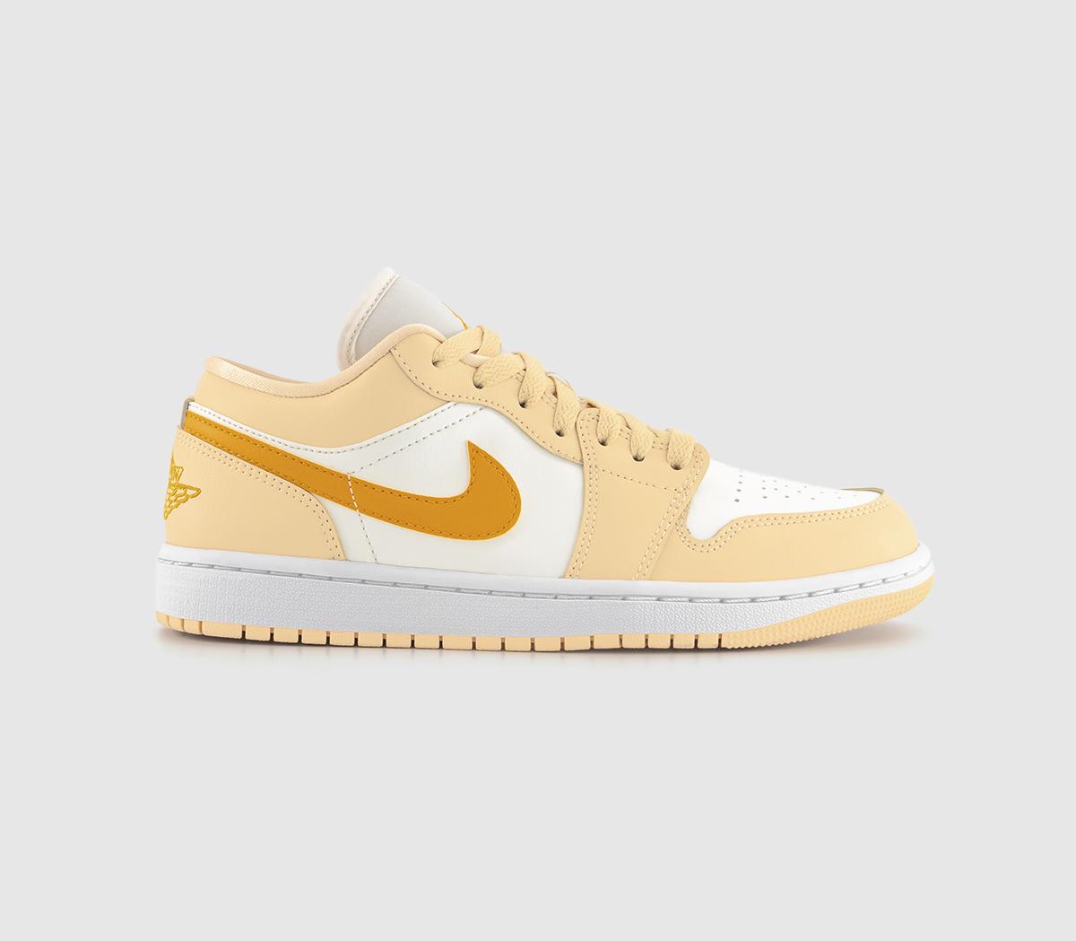 Nike Air Jordan 1 Low Trainers Sail Yellow Ochre Pale Vanilla White