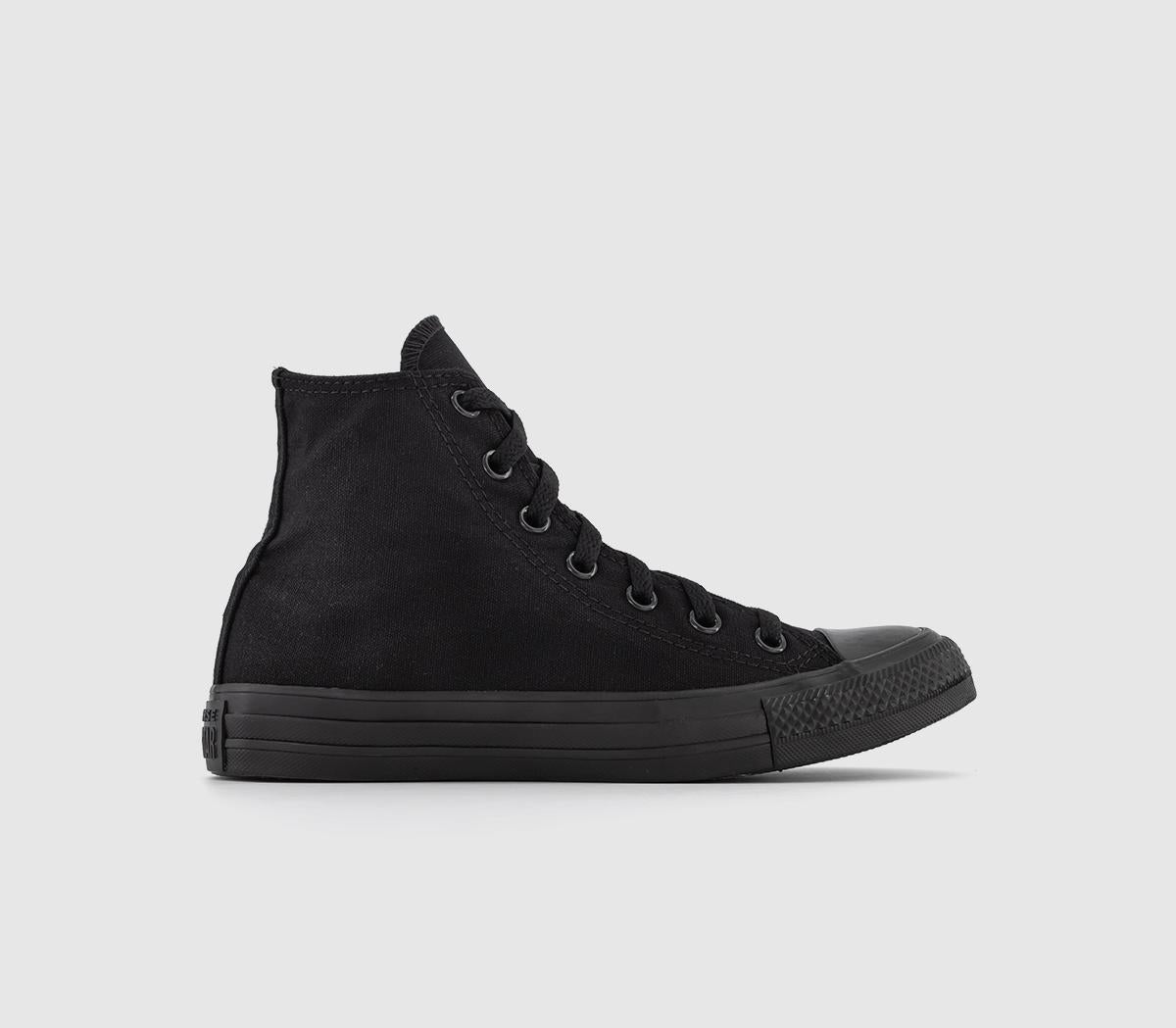 Converse All Star Hi Black Mono Canvas Trainers