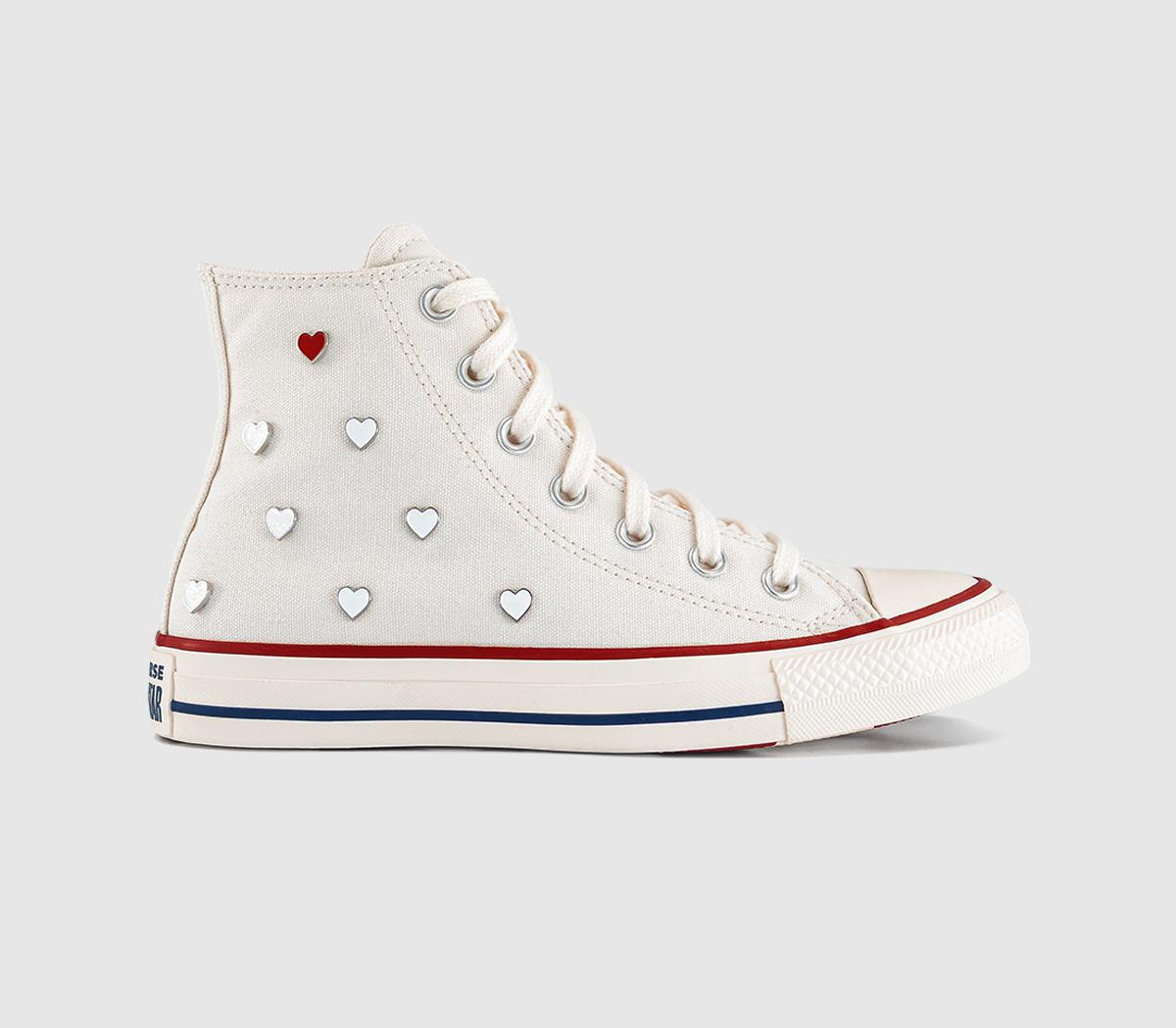 Converse All Star Hi Trainers Heart Vintage White Egret
