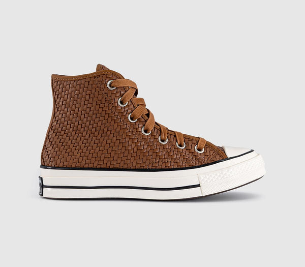 Converse All Star Hi Trainers Woven Warm Tan Egret Black