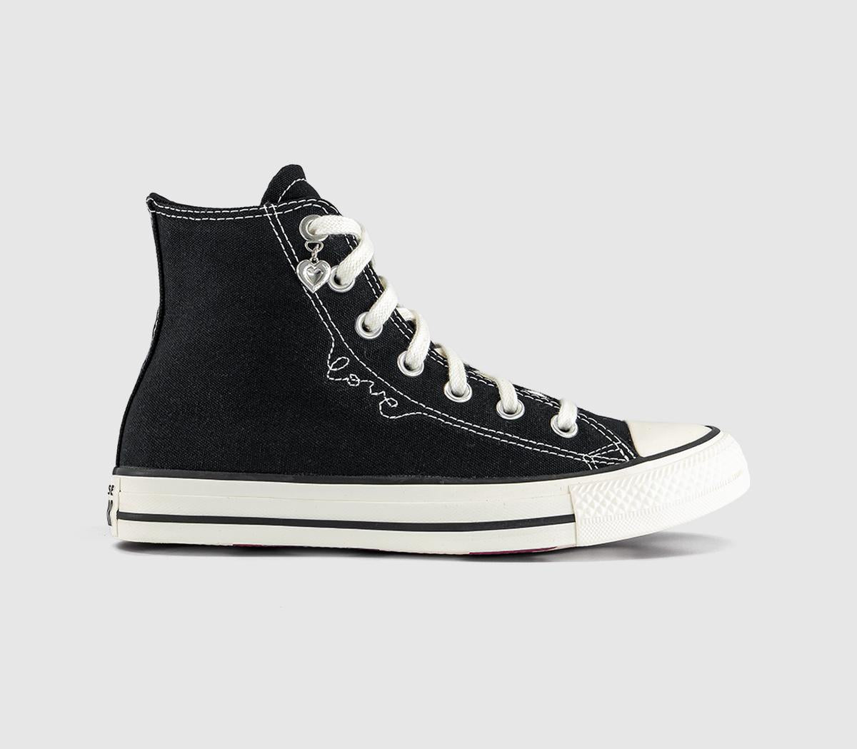 Converse All Star Hi Trainers Heart Black Egret