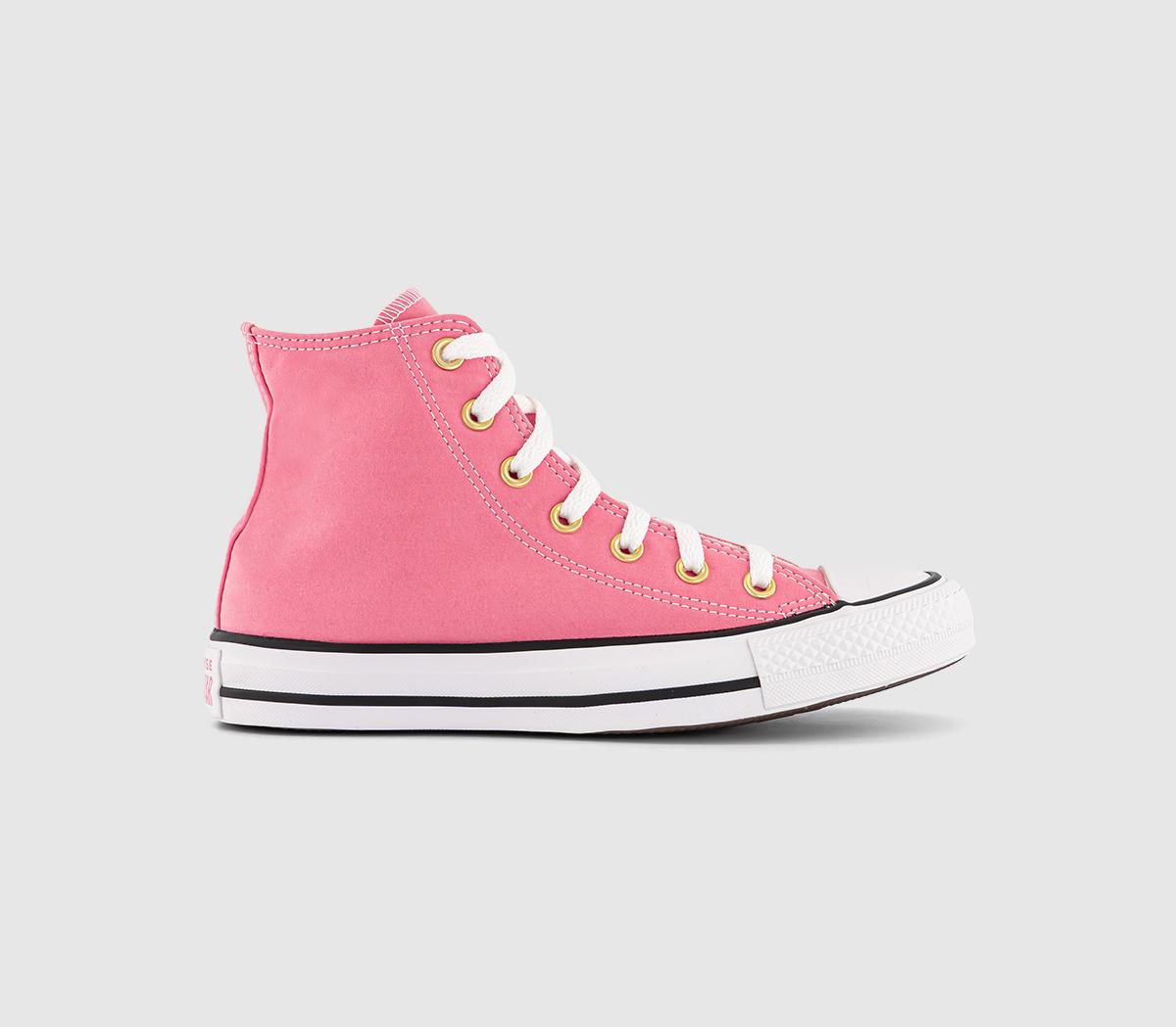 Converse All Star Hi Trainers Watermelon Pink White Gold