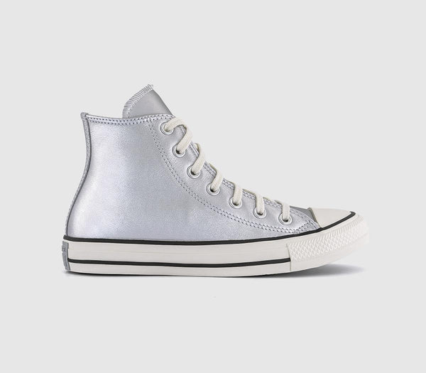 Converse All Star Hi Trainers Dull Silver Vintage White