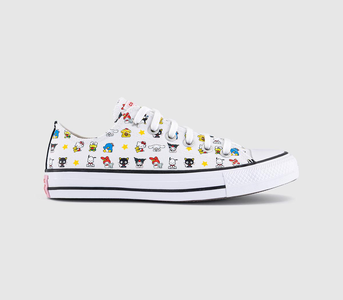Converse x Hello Kitty All Star Low Trainers Hello Kitty White Black Pink