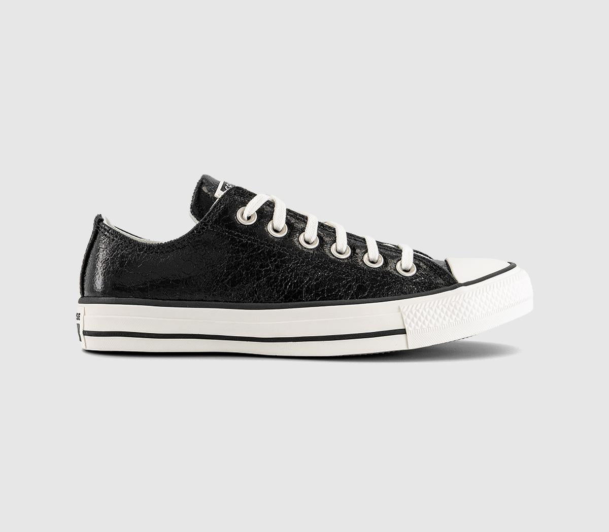 Converse All Star Low Trainers Metallic Black Vintage White Black