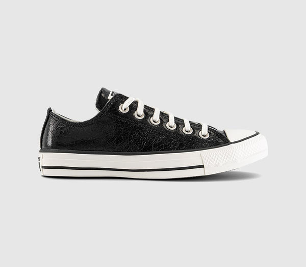 Converse All Star Low Trainers Metallic Black Vintage White Black