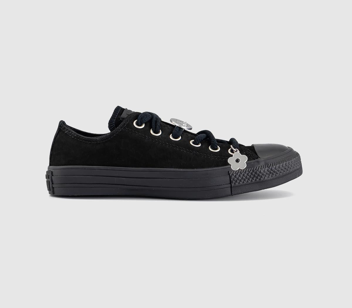 Converse All Star Low Trainers Black Black Charms