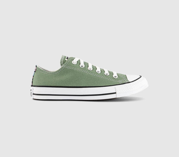 Converse All Star Low Trainers Foothill Green White