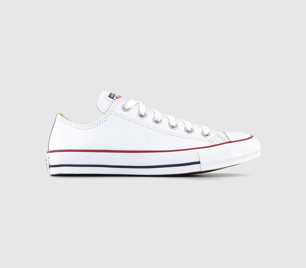 Odd Sizes - Converse All Star Low Leather Trainers Optical White - UK Sizes Right 4/Left 5