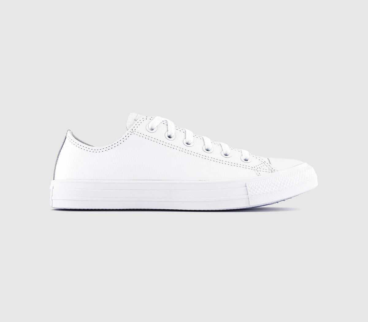 Odd sizes - Converse Allstar Low Lthr White Mono Lth Uk Sizes Right 6/Left 5