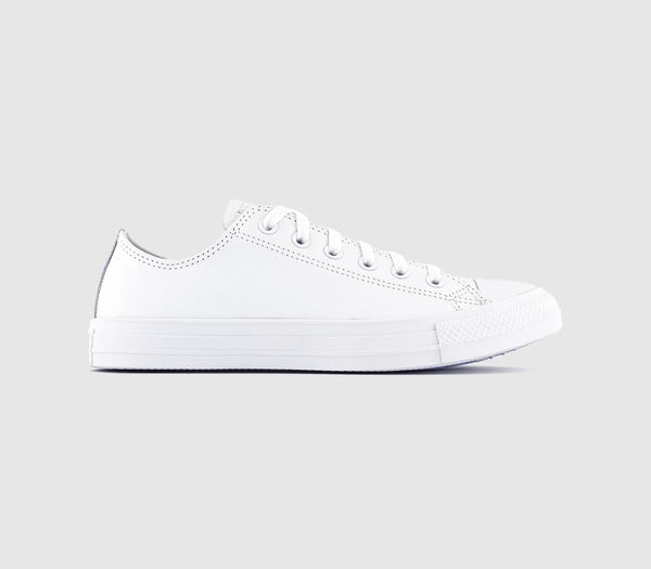 Odd sizes - Converse Allstar Low Lthr White Mono Lth Uk Sizes Right 6/Left 5