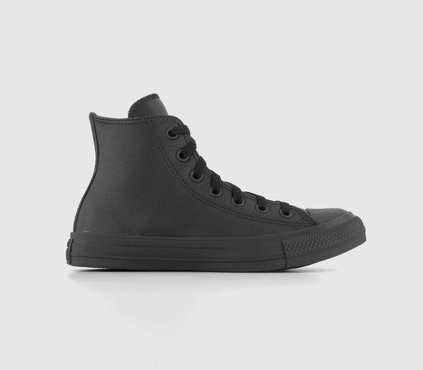 Odd Sizes - Converse All Star Hi Lthr Black Mono - UK Sizes Right 6/Left 5.5