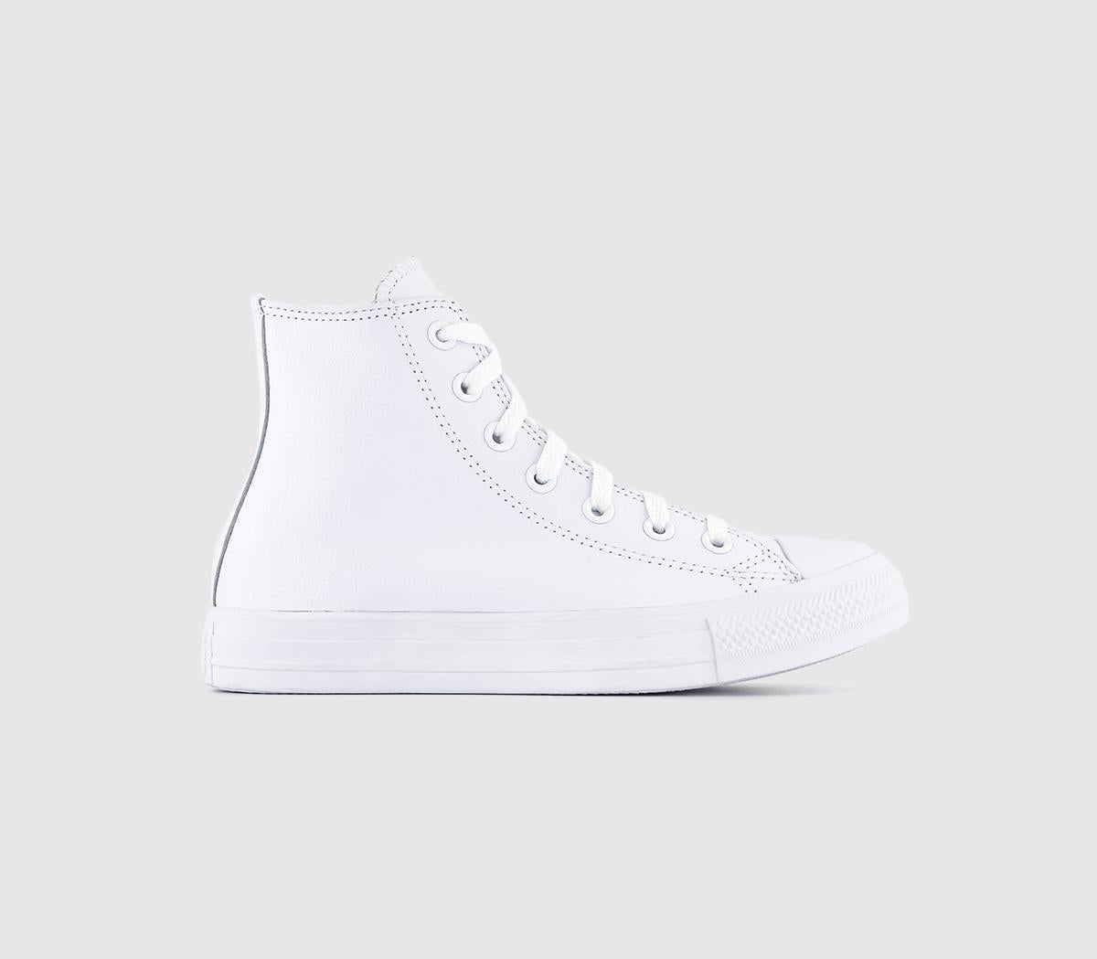 Odd Sizes -  Converse All Star Hi Lthr White Mono Lthr - UK Sizes Right 6/Left 5.5