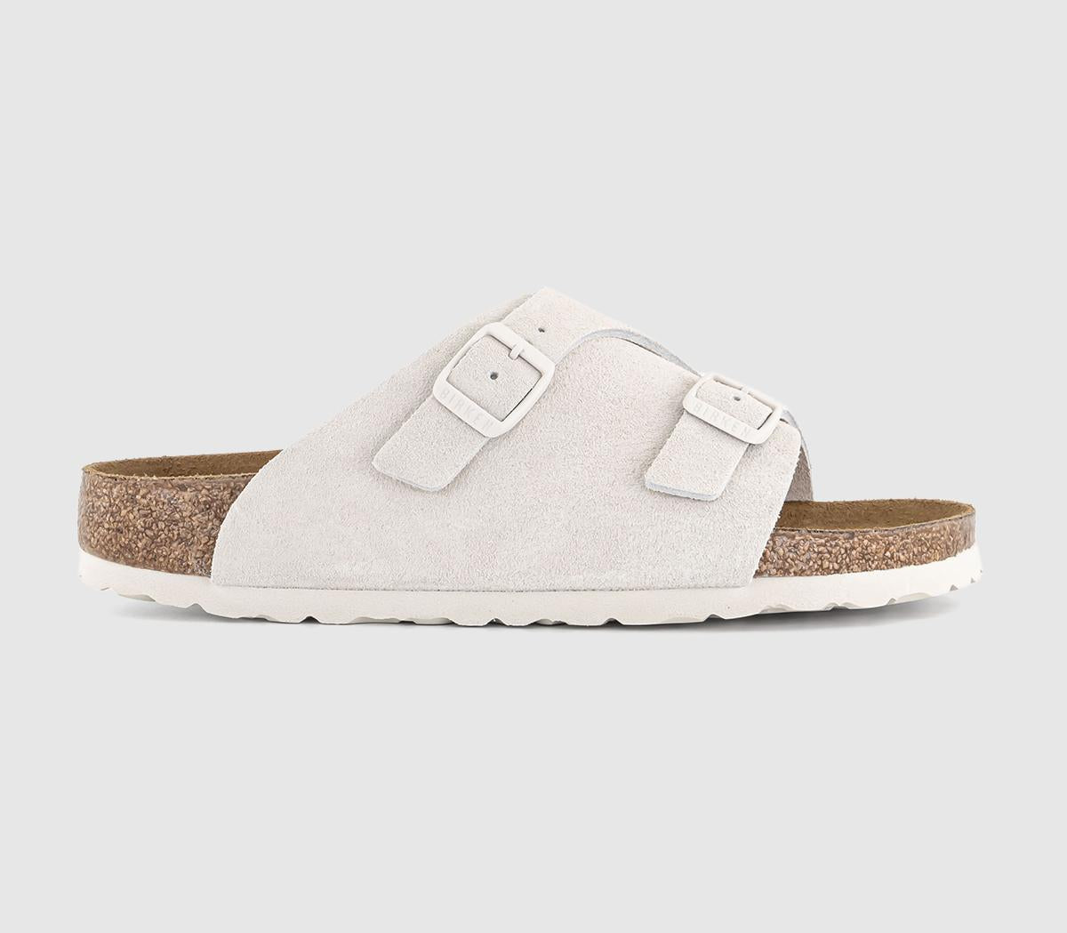 Womens Birkenstock Zurich Sandals Antique White Suede