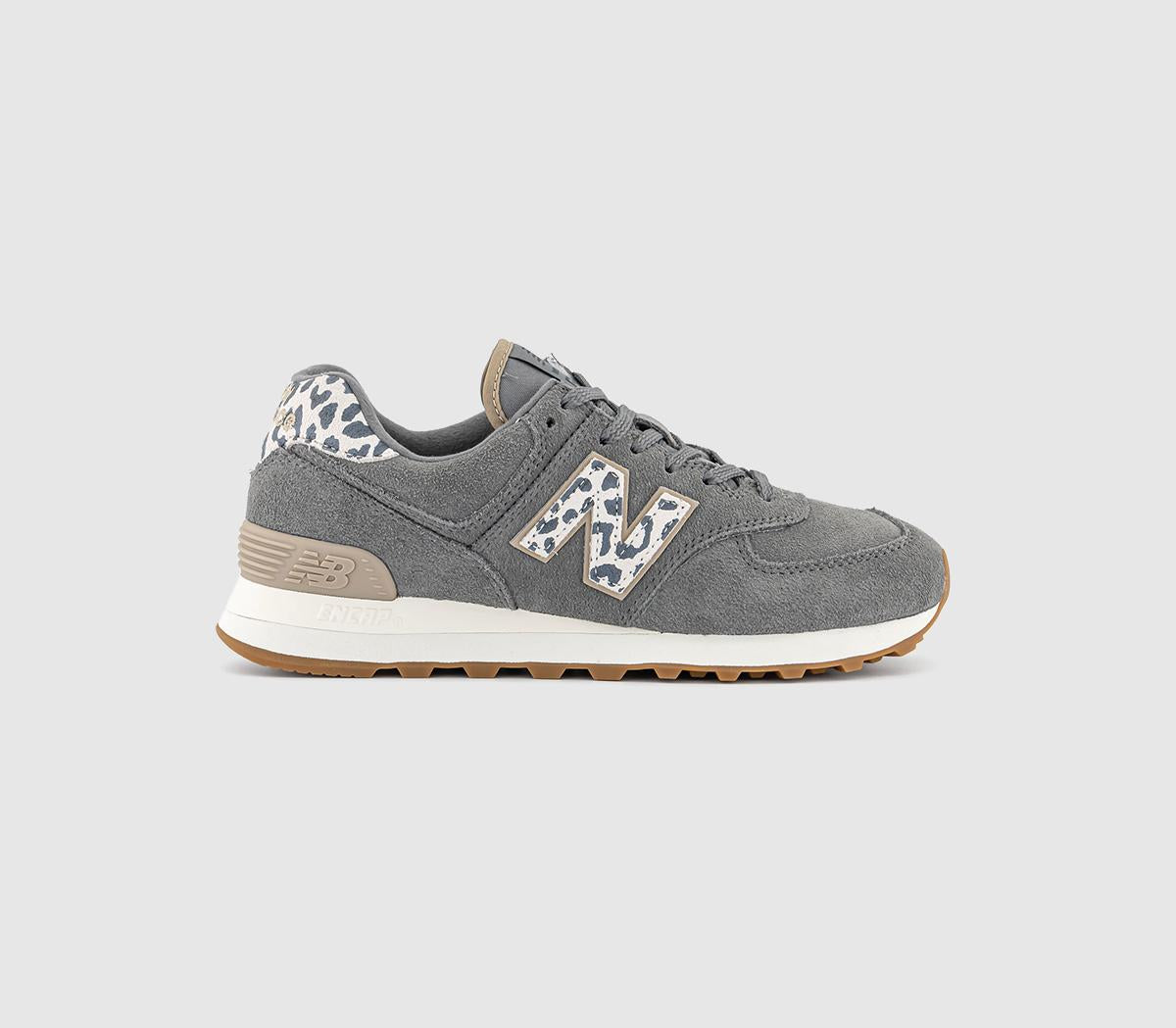 Womens New Balance 574 Harbor Grey Leopard