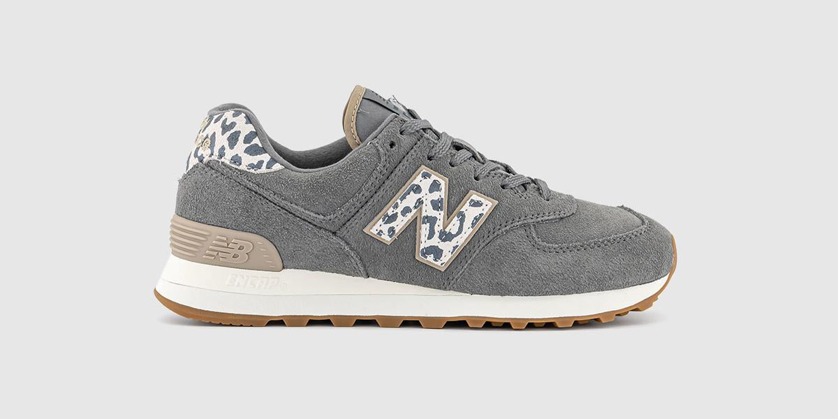 New Balance 574 Trainers Harbor Grey Leopard – OFFCUTS SHOES by OFFICE