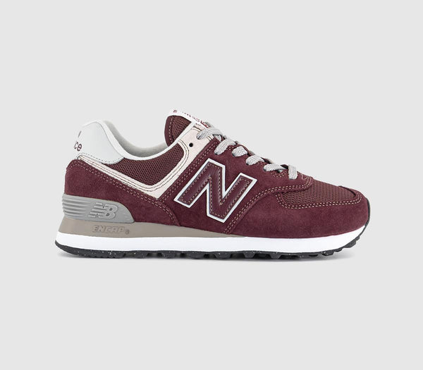 New Balance 574 Trainers Burgundy White