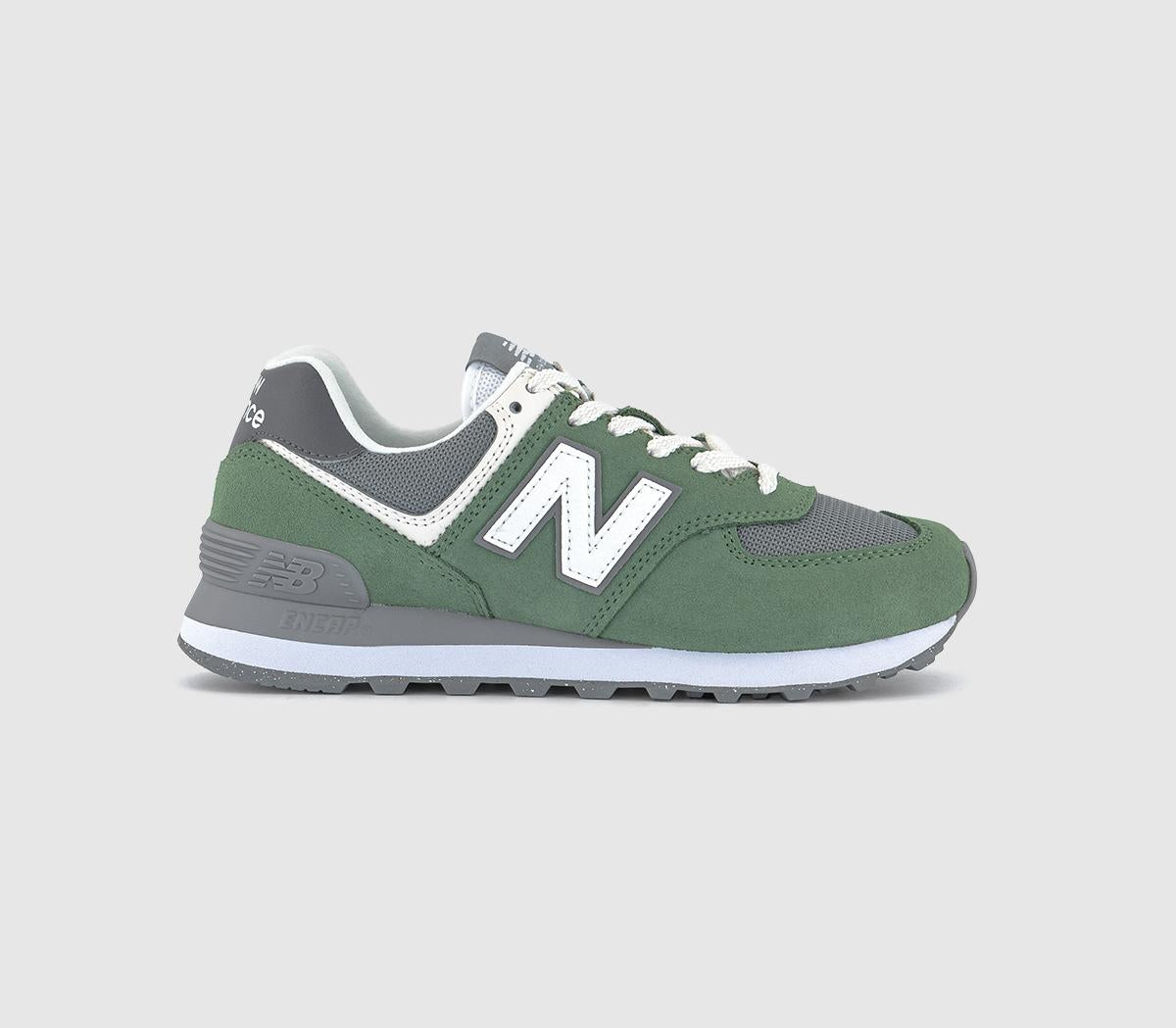 New Balance 574 Trainers Green Grey