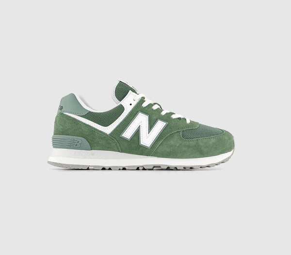 Odd Sizes - New Balance 574 Alpine Green White - UK Sizes Right 7.5/Left 6.5