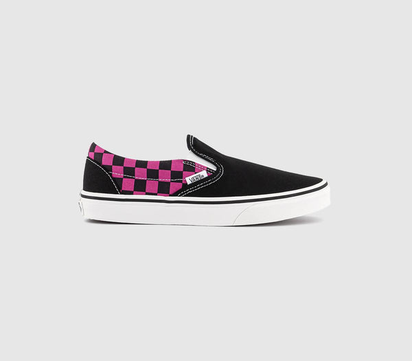 Womens Vans Classic Slip On Trainers Pop Check Rasberry Rose - OFFCUTS SHOES by OFFICE