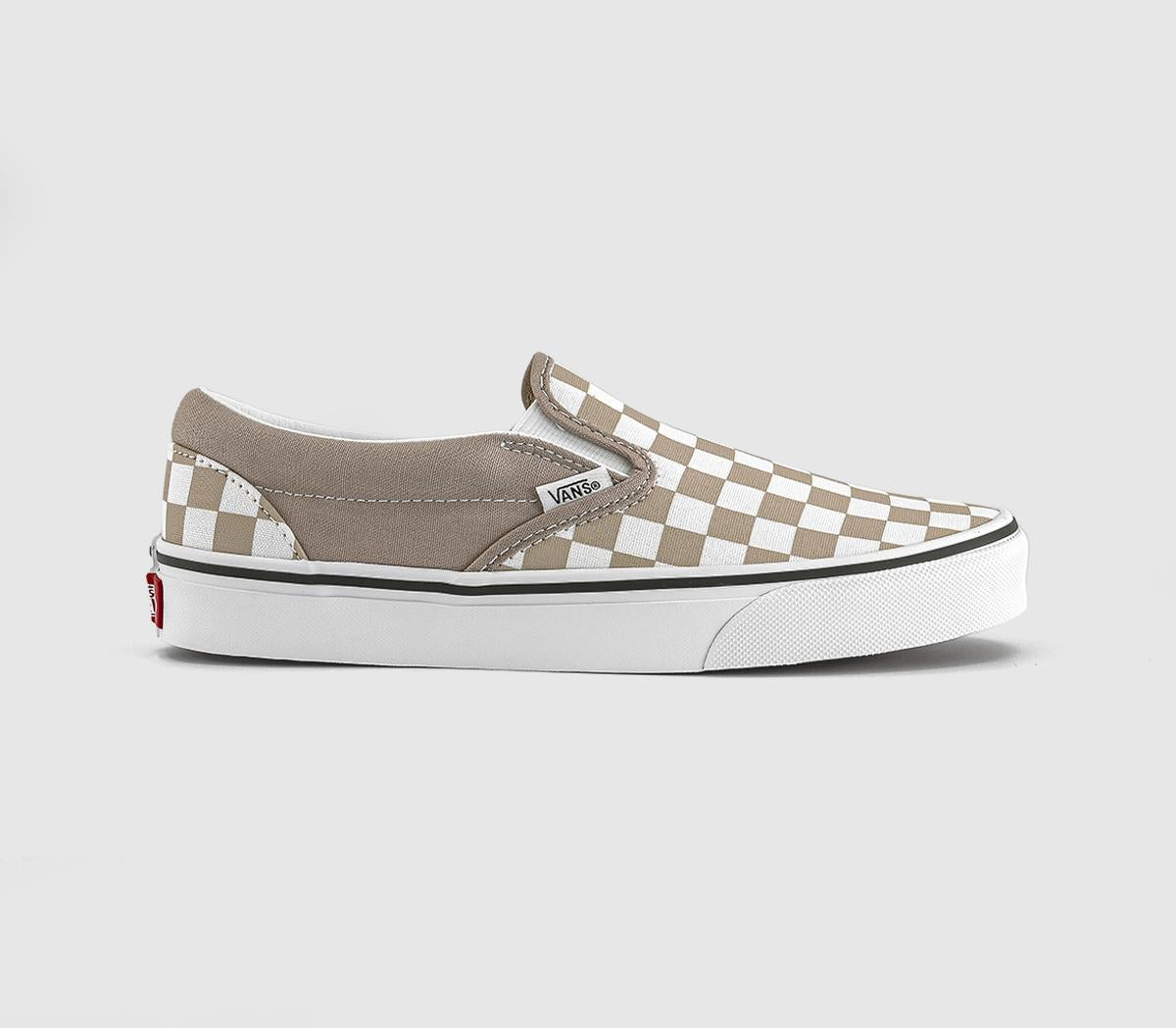 Vans Classic Slip On Trainers Checkerboard Mushroom