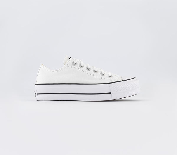 Womens Converse All Star Low Platform White Black Uk Size 6