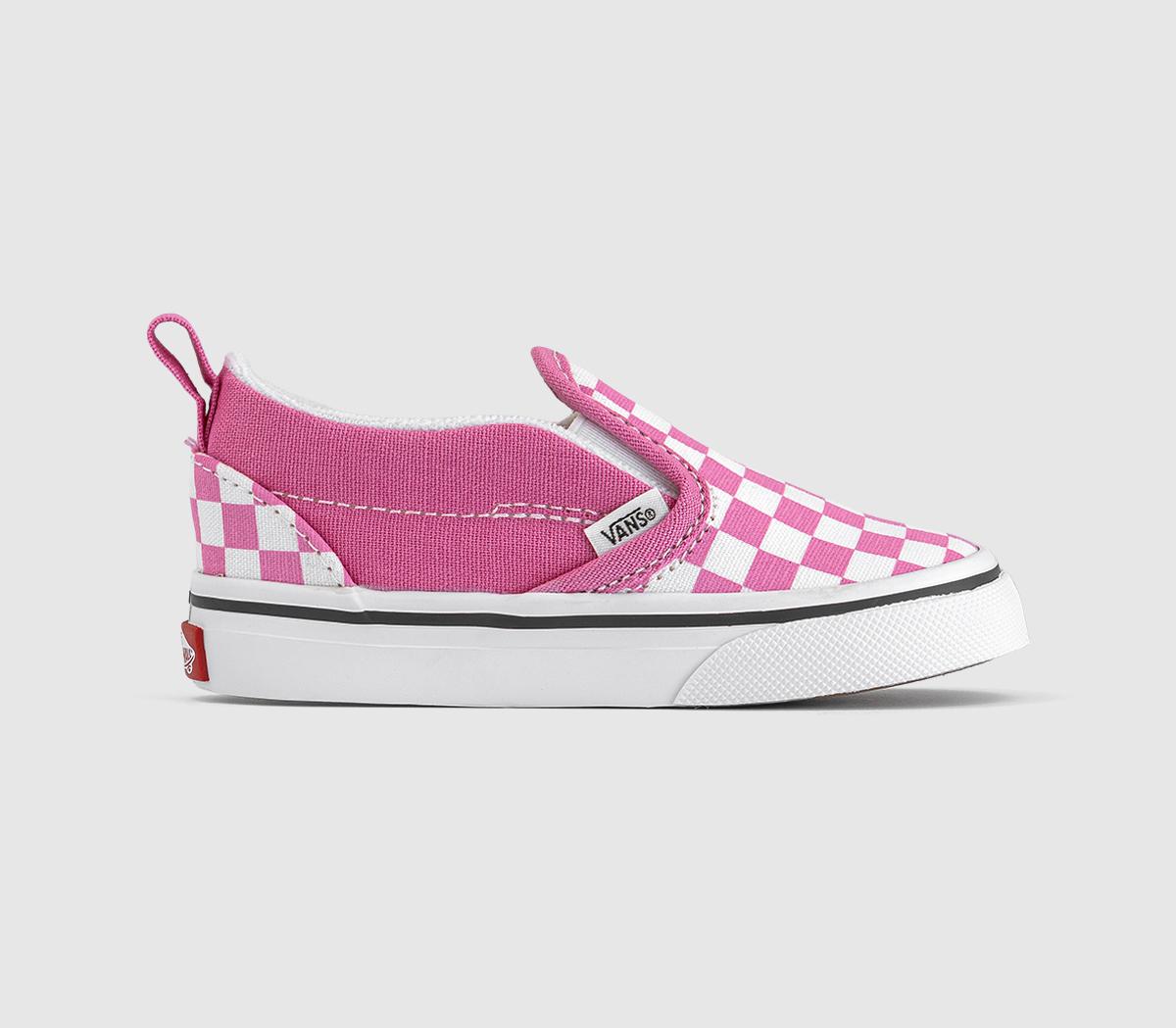 Kids Vans Classic Slip On Toddlers Trainers Pink Fizz Checkerboard