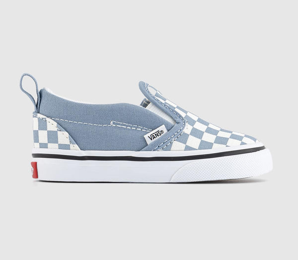 Kids Vans Classic Slip On Toddlers Color Theory Checkerboard Dusty Blue