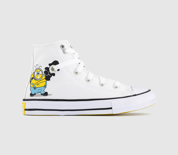 Kids Converse All Star Hi Kids Trainers Minions White Yellow White