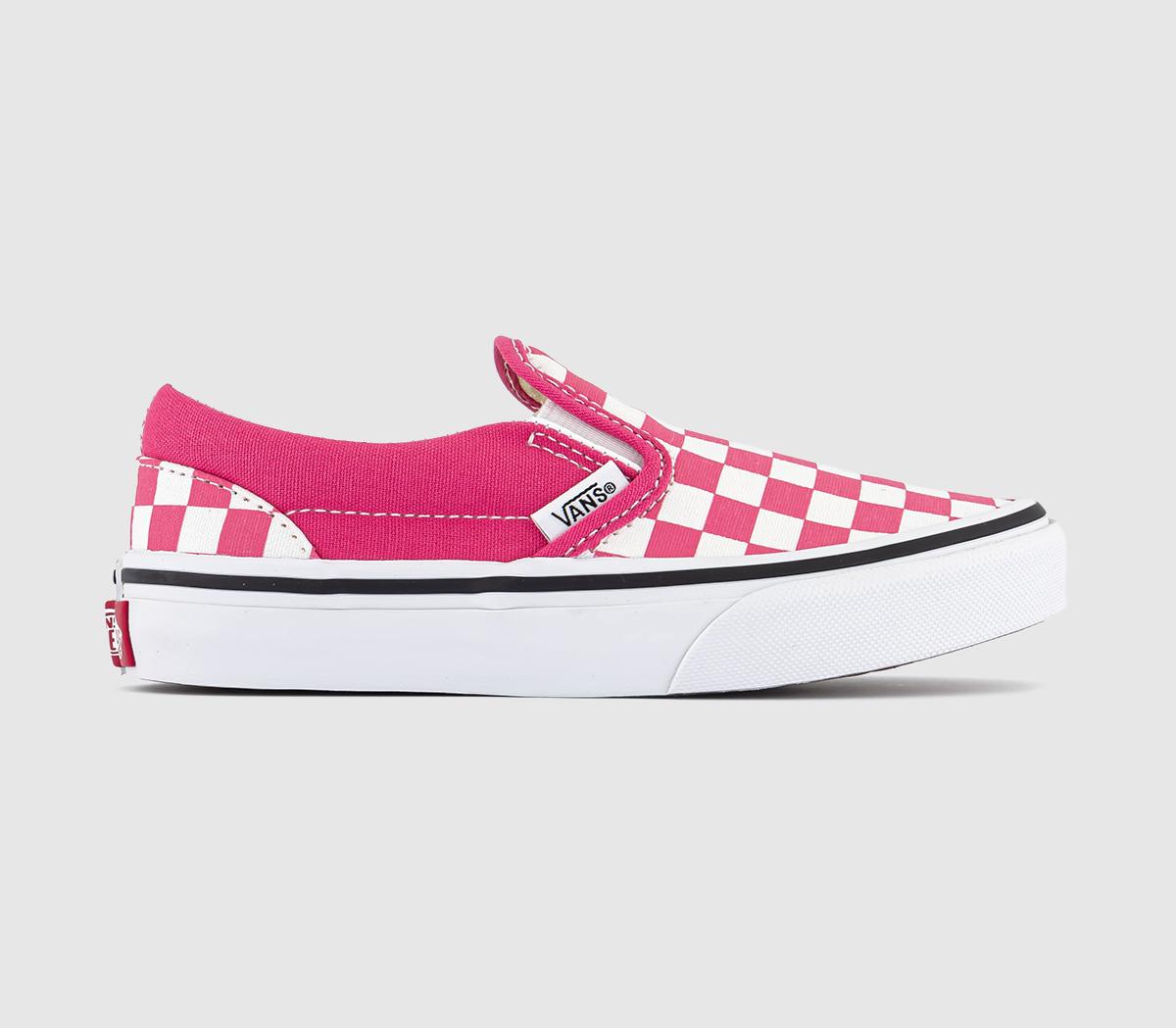 Kids Vans Classic Slip On Color Theory Checkerboard Honeysuckle