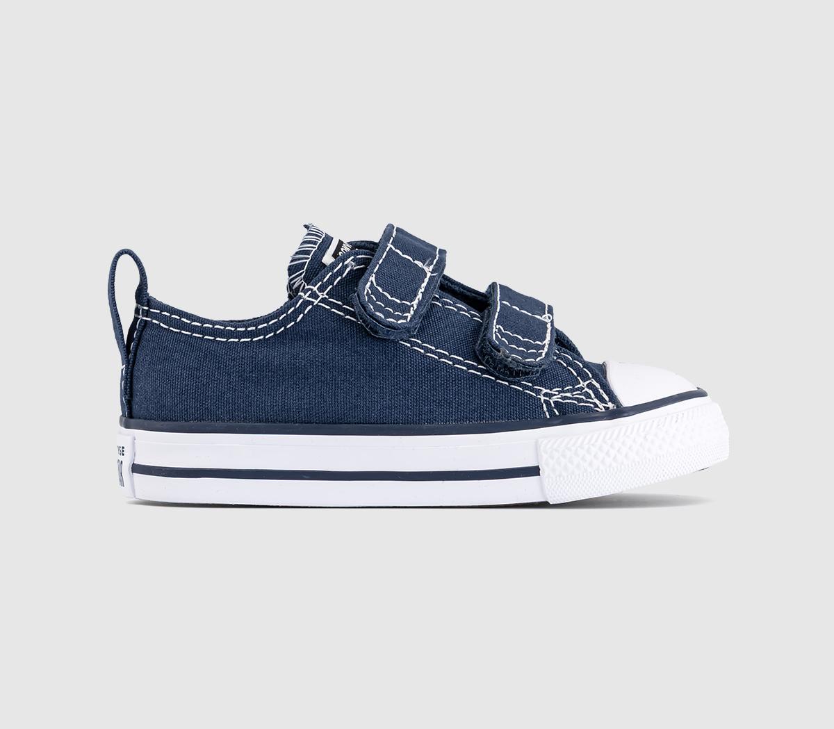 Kids Converse All Star 2vlace Trainers Athletic Navy White