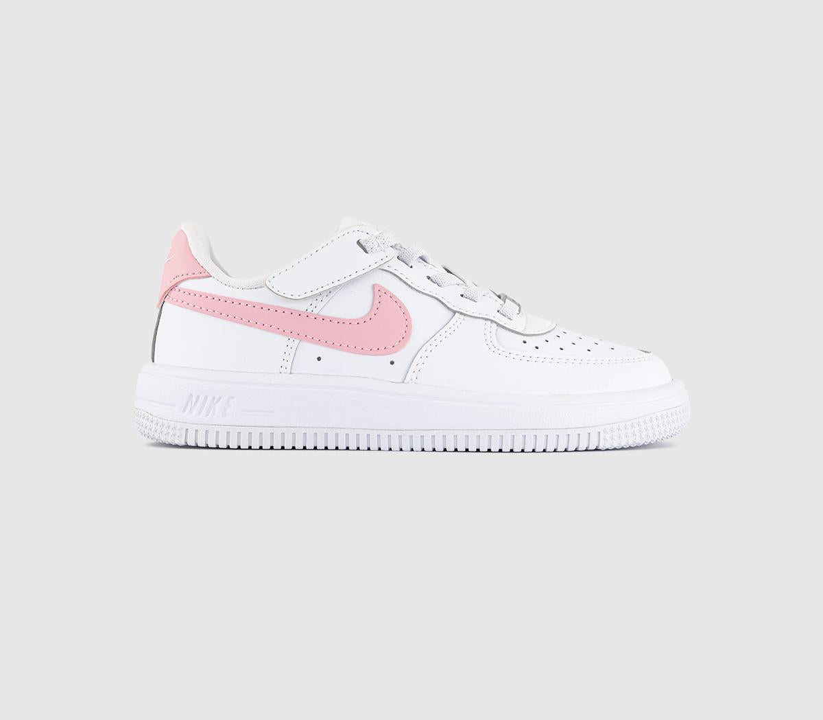 Kids Nike Air Force 1 Trainers White Medium Soft Pink White