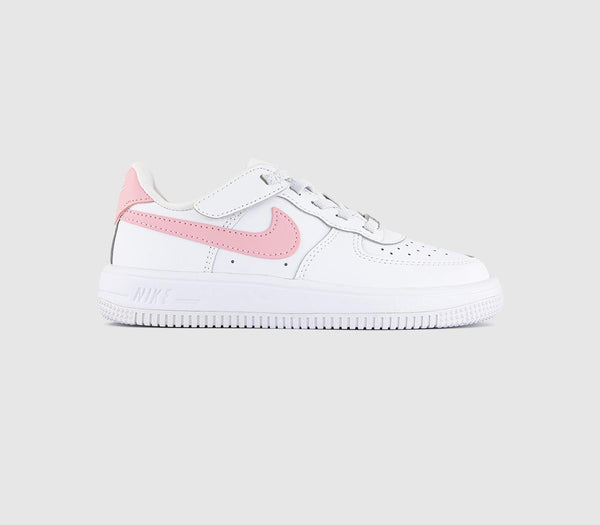 Kids Nike Air Force 1 Trainers White Medium Soft Pink White