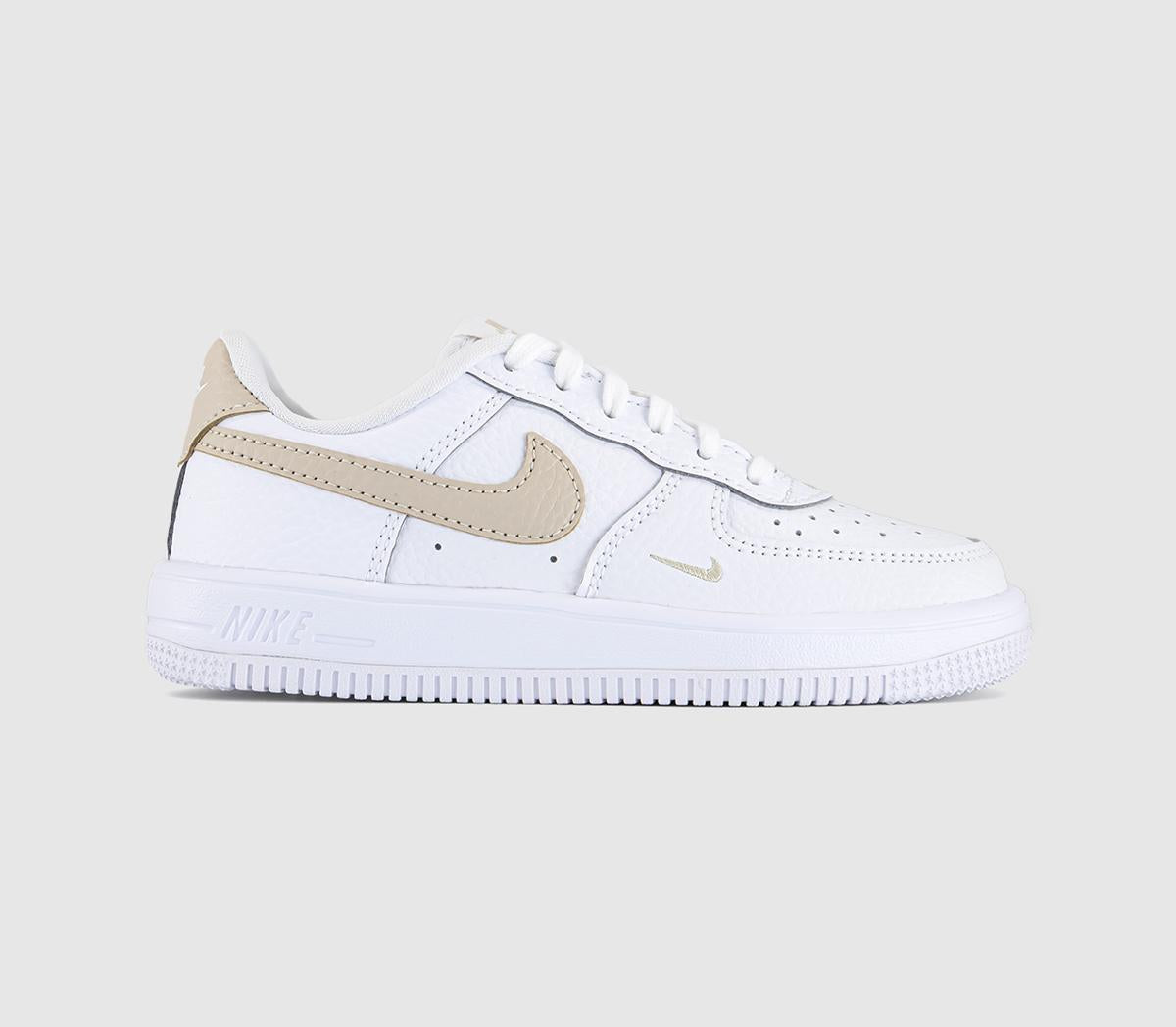 Kids Nike Air Force 1 PS Trainers White Rattan
