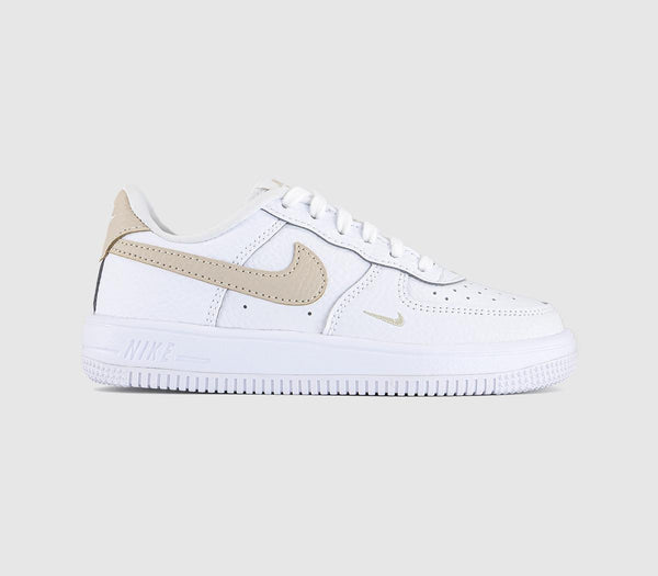 Kids Nike Air Force 1 PS Trainers White Rattan