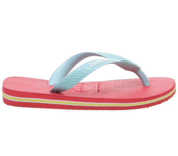 Kids Havaianas Brasil Flip Flops Flamingo Pink Mint