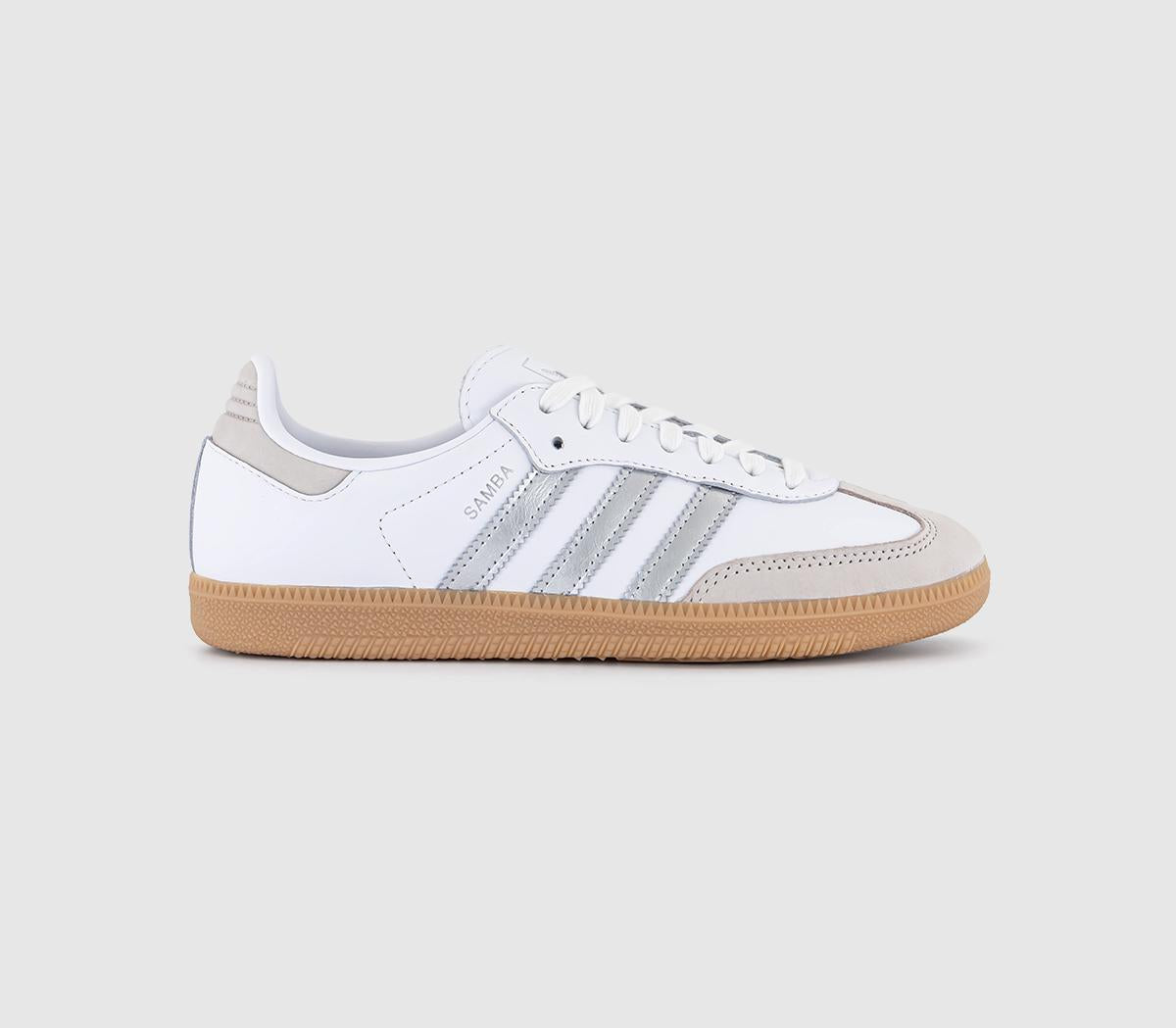 adidas Samba Og Trainers White Silver Metallic Grey