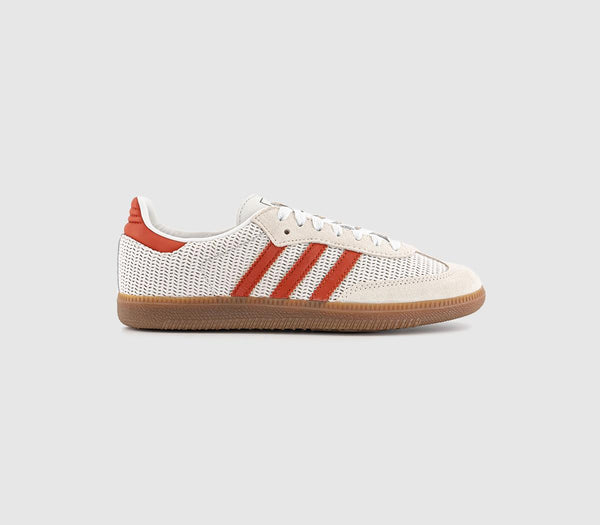 adidas Samba Og Trainers Crystal White Preloved Red  Gum